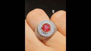 Batu Permata Natural Round RED Ruby Thailand 124 Ct SKY Lab Certified [upl. by Vanna]