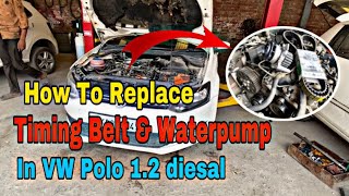 How To Replace VW Polo 12 Diesal Engine Timing Belt amp Waterpump  Faizan Vlogs [upl. by Augustus]