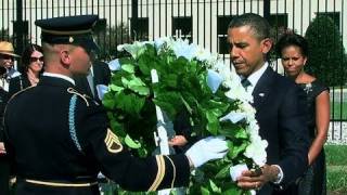 President Obama Attends 911 Memorial Service at the Pentagon [upl. by Ogdan]