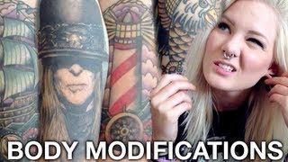 My Tattoos amp Body Modifications  Katrin Berndt [upl. by Oicram128]