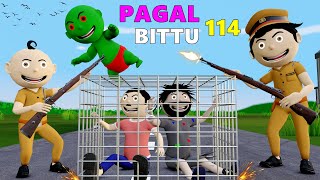 Pagal Bittu Sittu 114  Police Wala Cartoon Part 2  Bittu Sittu Toons  Cartoon Video [upl. by Niles613]