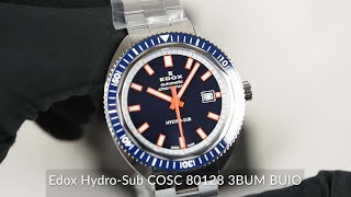 Edox HydroSub COSC 80128 3BUM BUIO Limited Edition [upl. by Ikuy70]