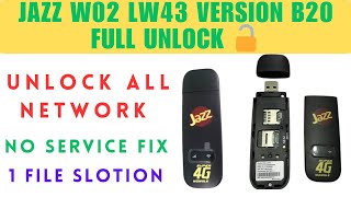 🚫Jazz wingle w02lw43 version B20 full unlock and no service fixjazz [upl. by Ailaro]