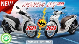 XE amp XE  So sánh Honda SH 160i ABS 2024 và 2023  Phiên bản cao cấp  Trắng đen  Trắng nâu [upl. by Vey]