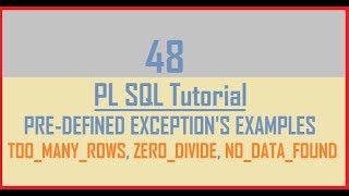 Tutorial 48  PreDefined Exceptions Example  toomanyrows  zerodivide  nodatafound [upl. by Edy]