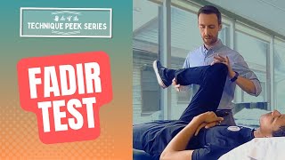 How to Do the FADIR Test Anterior Labral Tear Test for Hip Pain  Technique Peek Series [upl. by Kellsie755]