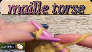 TRICOT Faire une MAILLE TORSE à lendroit et à lenvers 🐑 [upl. by Wolfort969]