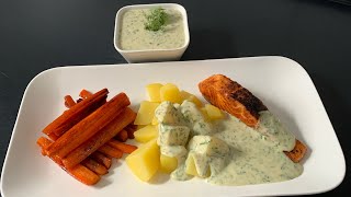 Lachs Dill Sauce  Sahne Sauce Mit Dill  Kartoffel mit Lachs und Soße Möhren  Simona Brill  ￼ [upl. by Appel228]