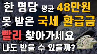 국세 환급금 quot1인당 평균 48만원quot못받은 내돈 찾아가세요 조회신청방법 등 [upl. by Carpet]