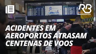 Mais de 150 voos são cancelados após acidentes em aeroportos veja [upl. by Hanahs815]