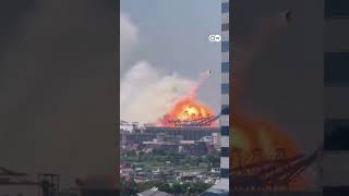 Massive explosion on a cargo ship in China  DW News [upl. by Elda]