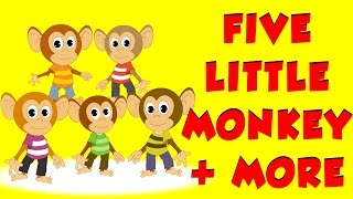 Five Little monkeys  Nursery Rhymes  Plus More [upl. by Gui]