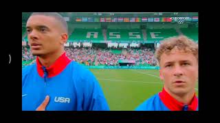 USA vs Guinea National Anthem  Olympic Paris 2024 [upl. by Anomer803]