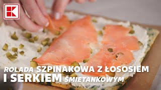 Rolada szpinakowa z łososiem i serkiem śmietanowym [upl. by Eesdnyl]