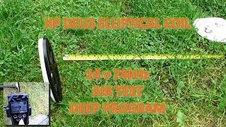 XP DEUS V4 Elliptical Coil Frequency Air Test [upl. by Juna]