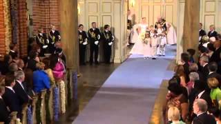 Royal Wedding Sweden  Crown Princess Victoria walks down the aisle [upl. by Lindsey]