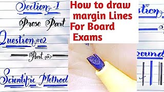 Cutting 605 Marker For Margin Lines  Easy and simple Paper presentation For board Exams [upl. by Let]