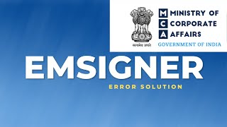 emsigner error in mca solution  MCA site error  emsigner error solution [upl. by Nirrad983]