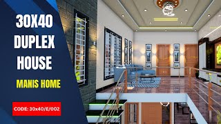 30x40 duplex house design plan  3 bedroom house design – manis home [upl. by Gurl]