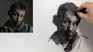 Charcoal Drawing Demo Impressionism Portrait by Zin Lim [upl. by Akilat]