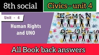 8th social science civics unit 4 book back answers  Human rights and uno question answers [upl. by Annig]