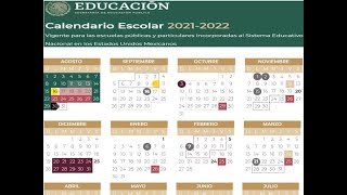 CALENDARIO ESCOLAR 20212022 OFICIAL SEP EN PDF LISTO PARA IMPRIMIR [upl. by Camden102]