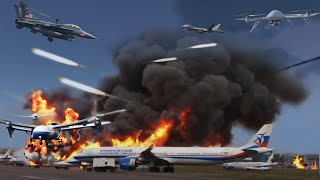 Shocking 4 Russian presidential planes attacked by drone missiles and US F35 jets [upl. by Airetahs]