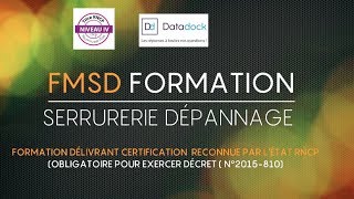 FMSD Formation serrurier dépannage en France certification dÉtat [upl. by Primrosa261]