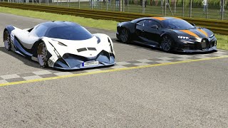 Devel Sixteen vs Bugatti Chiron Super Sport 300 at Monza Full Course [upl. by Sarkaria]