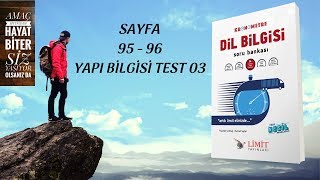 LİMİT KRONOMETRE DİL BİLGİSİ SB  YAPI BİLGİSİ TEST 03  TÜRKÇEHANE [upl. by Aneerahs]