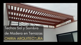 Techos sol y sombra de madera con cobertura de policarbonato para terrazas patios y azoteas [upl. by Bowra]