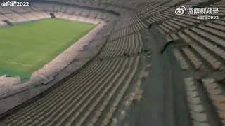 A FPV Drone view of the Chinabuilt Qatar World Cup stadium [upl. by Oirifrop]