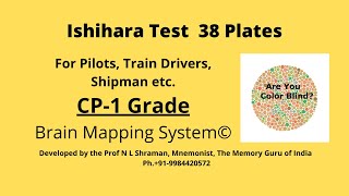 Ishihara Test 38 Plates for CP1 Grade Pilots Drivers Airforce Sailers etc [upl. by Nessnaj]