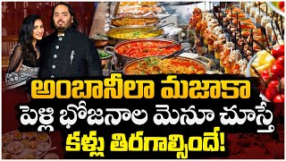 అంబానీ వివాహ భోజనంబు😱 Mukesh Ambani Son Anant Ambani amp Radhika Wedding Mind Blowing Food Menu  btv [upl. by Suqram]