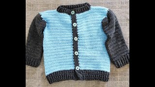 Tutorial Cardigan bimbi  come lavorare una giacca alluncinetto  cardigan alluncinetto [upl. by Ocire872]