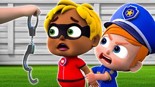 Police Officer Song Baby Police Chase Thief  Five Little Thieves More Nursery Rhymes amp Kids Songs [upl. by Juna396]