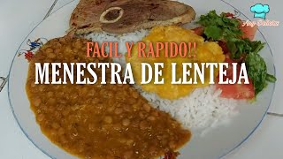 MENESTRA DE LENTEJA🍛 Fácil y Rápido [upl. by Yedarb860]