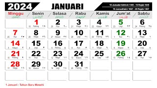 KALENDER TAHUN 2024 LENGKAP DENGAN LIBUR NASIONAL [upl. by Starlin]