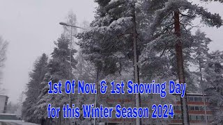 1st of november amp 1st snowing day for this winter season 2024 here in Hollola south of Finland 🌨❄️ [upl. by Roseanna]