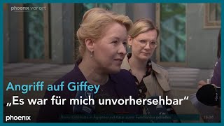 Franziska Giffey sowie Staatsanwaltschaft zum Angriff auf sie am 080524 [upl. by Tresa]