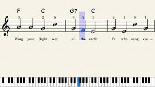 Angels from the Realms of Glory  Easy Keyboard Sheet Music with Letters [upl. by Aidas292]