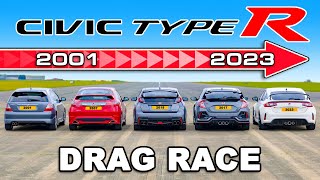 Honda Civic Type R Generations DRAG RACE [upl. by Aldric141]