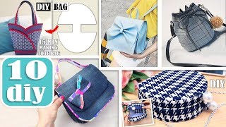 10 AWESOME DIY BAG TUTORIALS  Cut amp Sew Purse Bag Designs Making During 25 MIN [upl. by Yvaht]