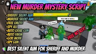 GOD Murder Mystery 2 Script BEST SILENT MM2  Silent Aim Free emote Grab Gun God Mode more [upl. by Yklam]