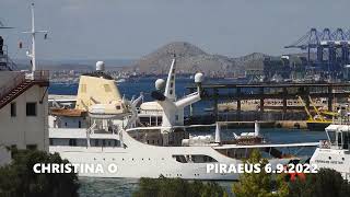 CHRISTINA O departure from Piraeus Port [upl. by Ahsiek]