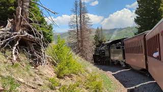 cumbres amp Toltec Scenic Railroad locomotive going up [upl. by Hannej]