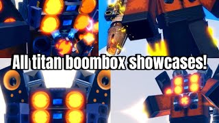 All titan boombox showcases in sbsd [upl. by Ahslek]