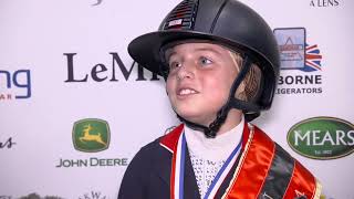 Nine year old Annabel Widdowson land her first win at Horse of the Year Show [upl. by Alisan10]