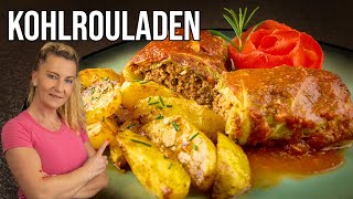 Kohlrouladen mit Hackfleisch und Kartoffeln aus dem Backofen Rezept einfach lecker [upl. by Sivek]