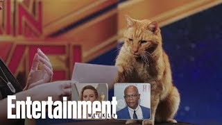 Captain Marvels Cat Goose A Purrfect Interview  Entertainment Weekly [upl. by Oren561]